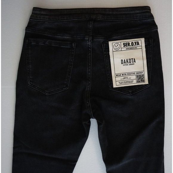 SER.O.YA 1766-24 Men's Sz 28 Vintage Black Dakota Fitted Jogger Pants - Picture 8 of 11